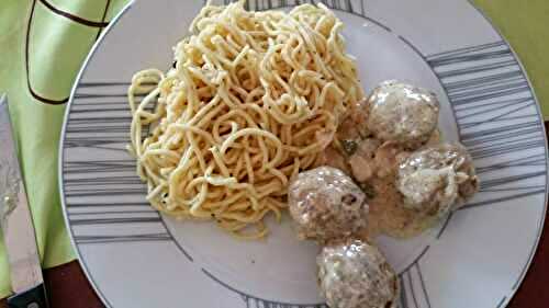 Boulette a la crème et spaghetti