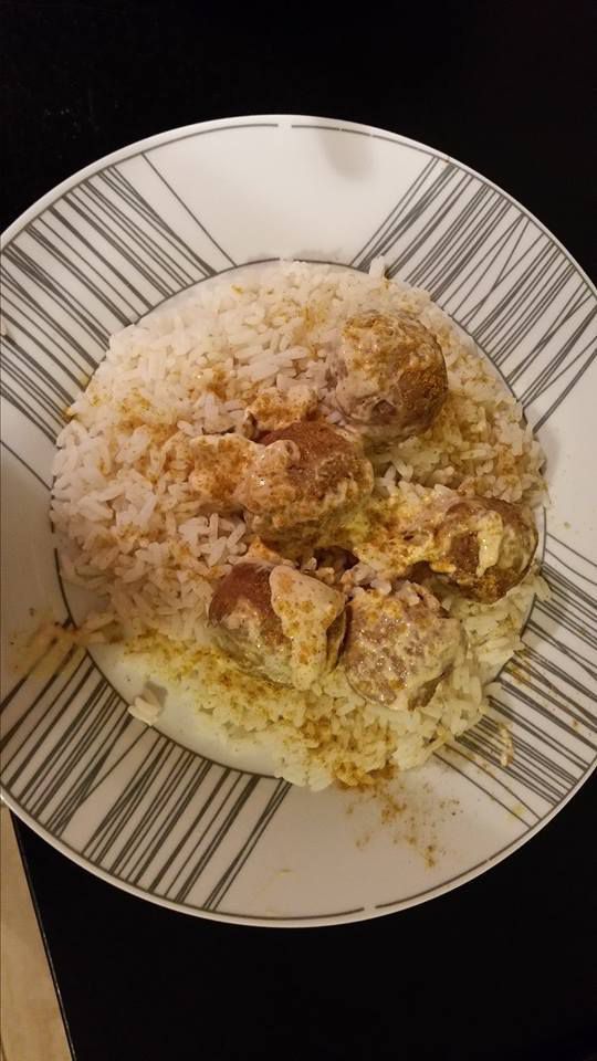 Boulette curry avec riz