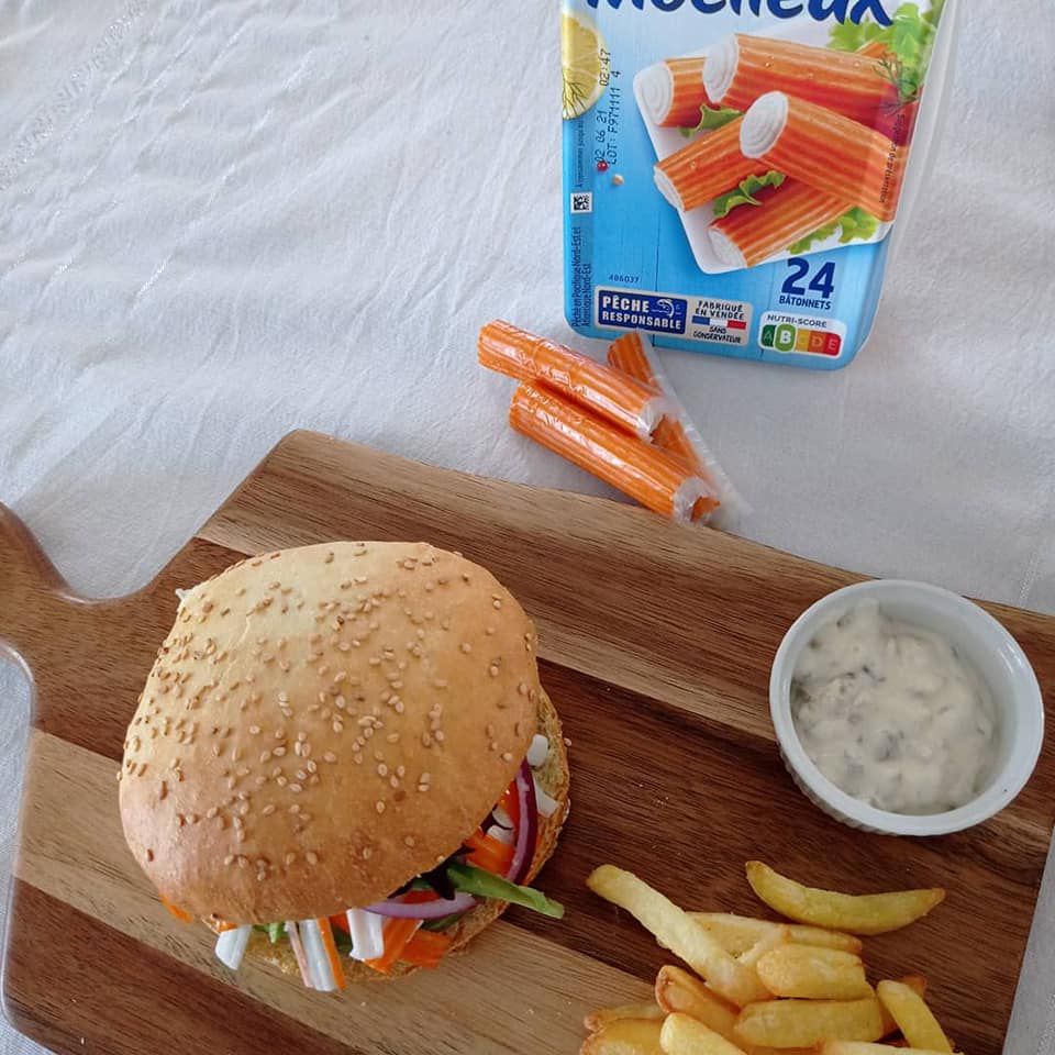 Burger surimi /avocat ( fleury michon)