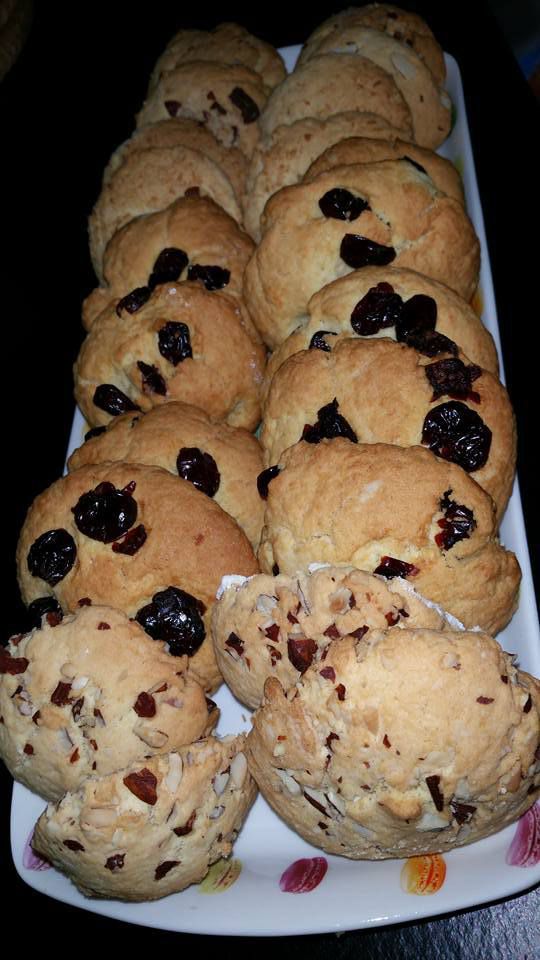 Cookies cranberries, noix de coco et amandes