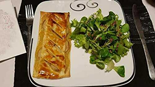 Feuilleté boudin blanc/ compote