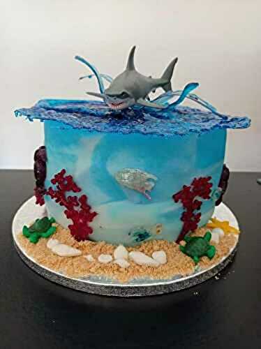 Gâteau thème requin/océan