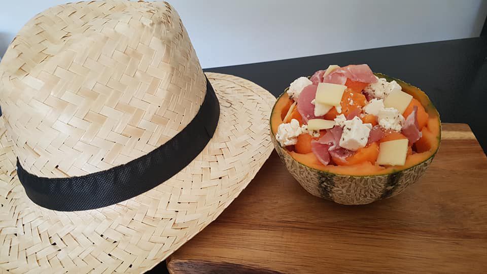 Melon / jambon cru et féta