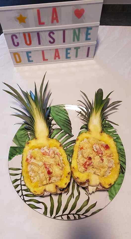 Poulet curry / ananas / lait coco et riz