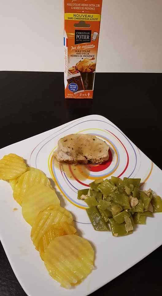 Roti/ haricots: sauce Christian potier " jus de cuisson"