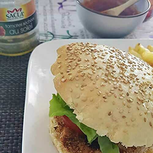 Steak poulet et tomates séchées Sacla' pour burger maison