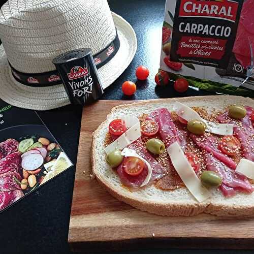 Bruschetta carpaccio et son concassé tomate olives Charal - La cuisine de laeti