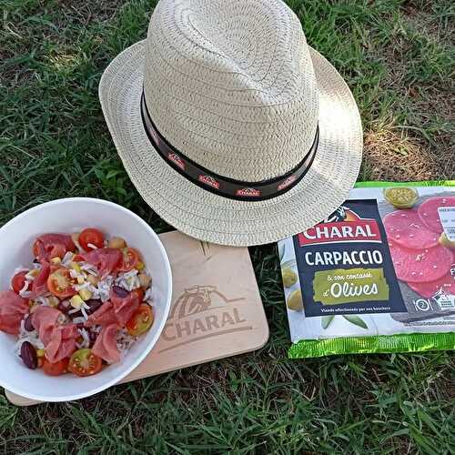 Salade de riz et Carpaccio Charal