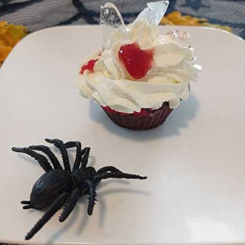 Cupcakes Halloween Fondant au chocolat, coeur coulant