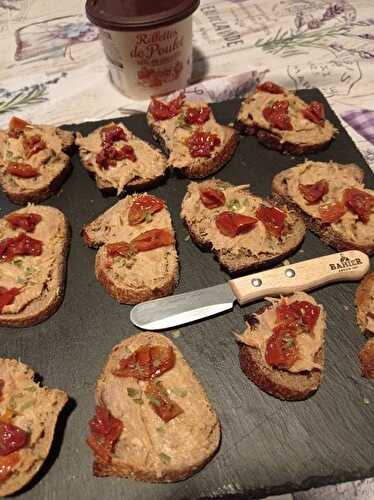 Rillettes de poulet Bahier , tomate séchée et ciboulette #aperotime