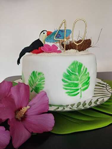 Gâteau thème tropical