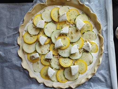 Tarte courgettes/ fromages de chèvre Courgettes du jardin