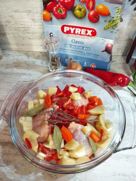 Cocotte en verre pyrex 