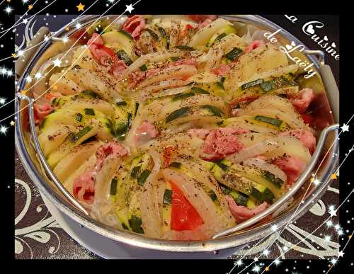 Tian de Pommes de terre - Courgettes - Tomates - Mozzarella - Bacon