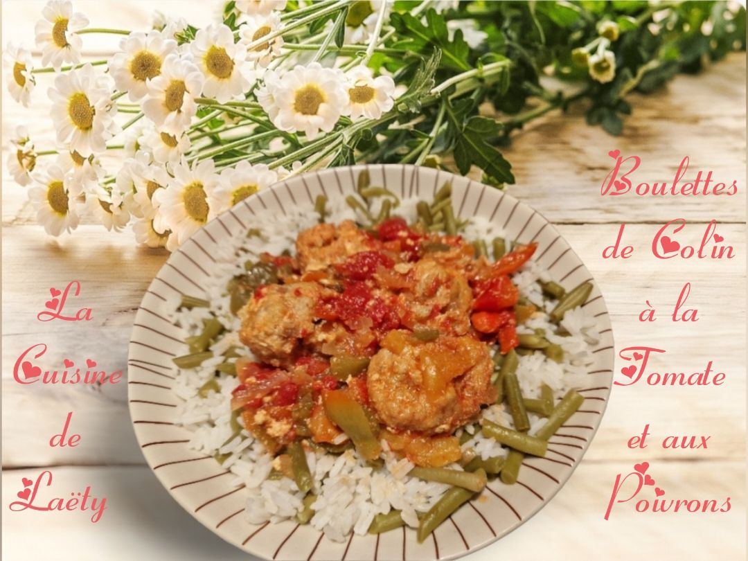 Boulettes de Colin à la tomate et aux poivrons