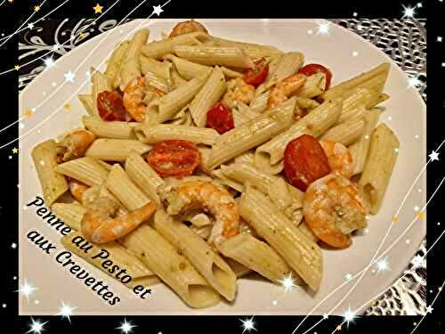 Penne au Pesto et aux Crevettes