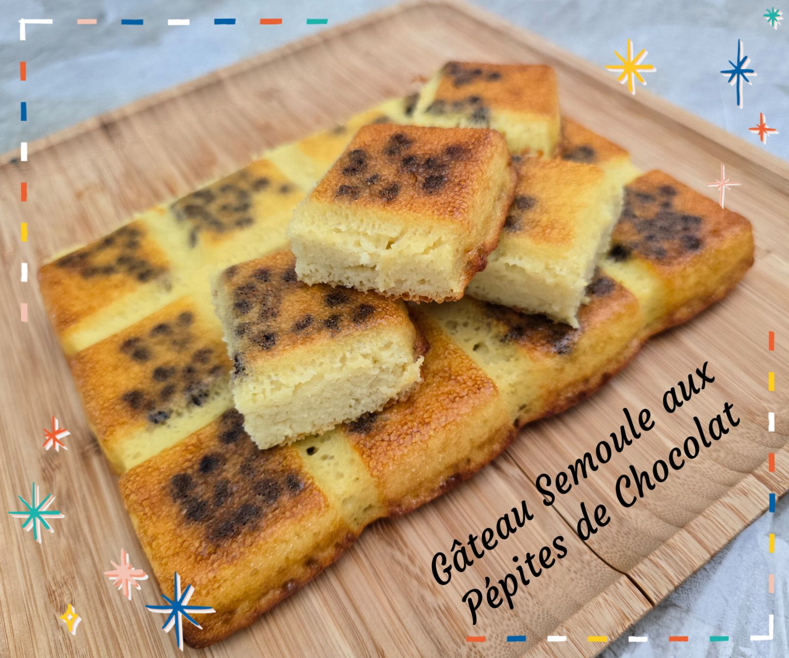 Gâteau semoule aux pépites de chocolat
