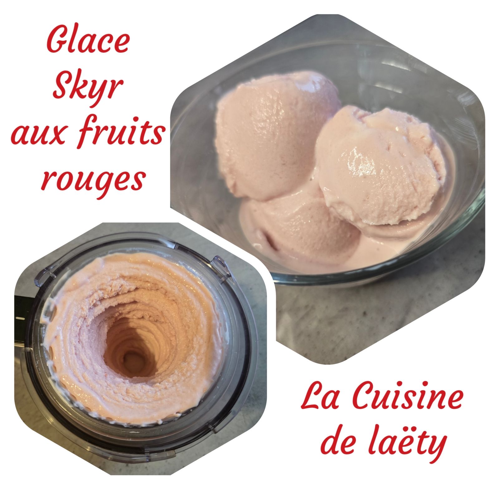 Glace au Skyr sur lit aux fruits rouges