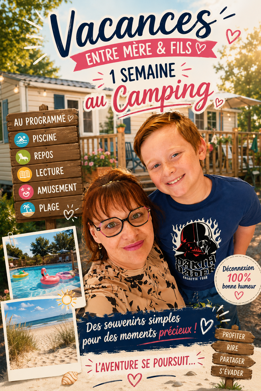 Vacances entre mère et fils au Camping