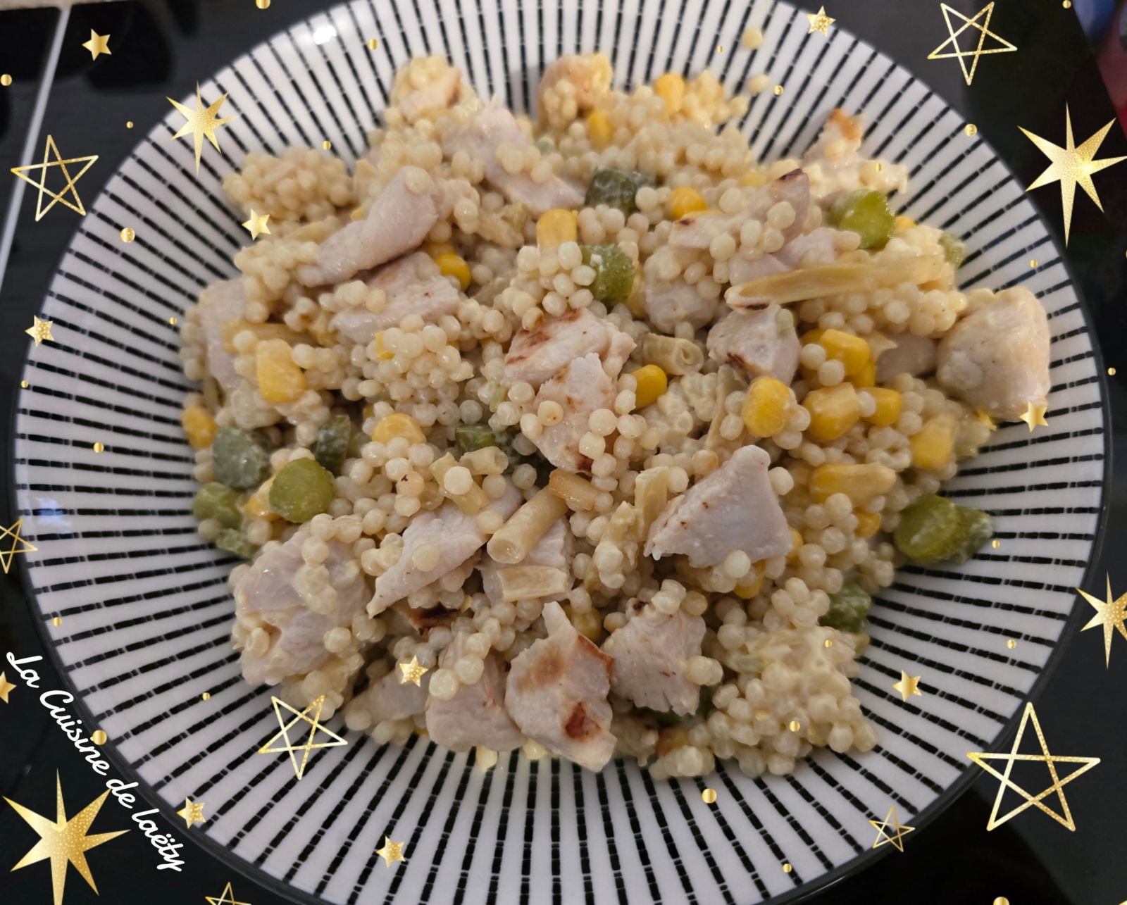 Salade de Pâtes Perlés au Poulet & Légumes