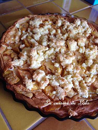 Clafoutis à la mangue, streusel de noix de coco