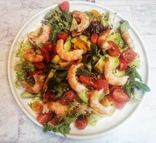 Salade Crevettes et Pamplemousse (pomelos rose)