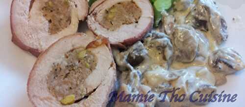 Ballotine de poulet farcie aux champignons