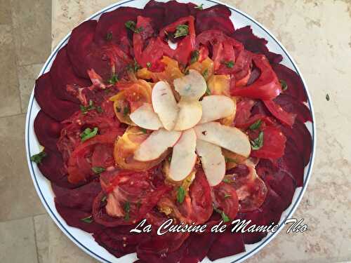 Carpaccio de betterave et tomates