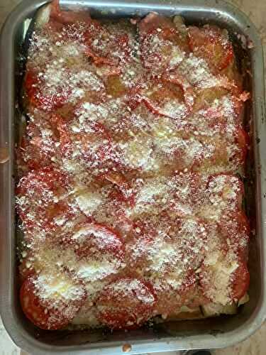 Lasagne d'aubergines et ravioles