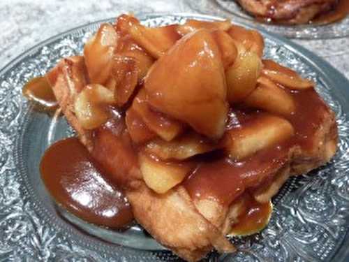 Recette - Brioche perdue aux pommes et caramel au beurre salé