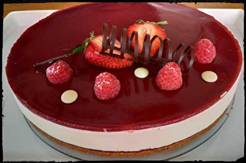 Recette - Cheesecake sans cuisson spéculos, framboises - La cuisine de Martine