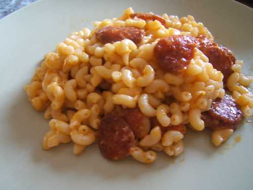 Recette - Coquilettes au chorizo