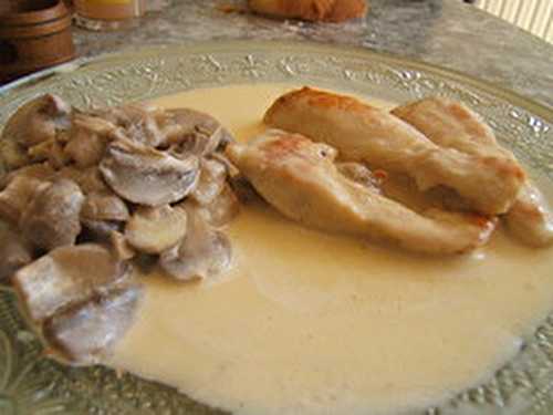 Recette - Escalope de poulet à la crème