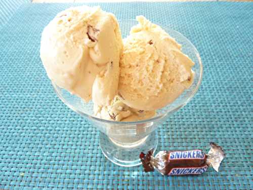 Recette - Glace noisette et snickers ultra fondante