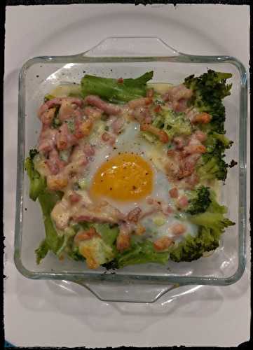 Recette - Gratin brocolis - lardons -oeufs