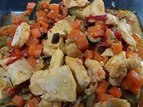 Recette - Poêlée de poulet aux légumes