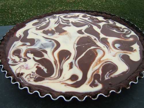 Recette - Tarte aux deux chocolats et framboises