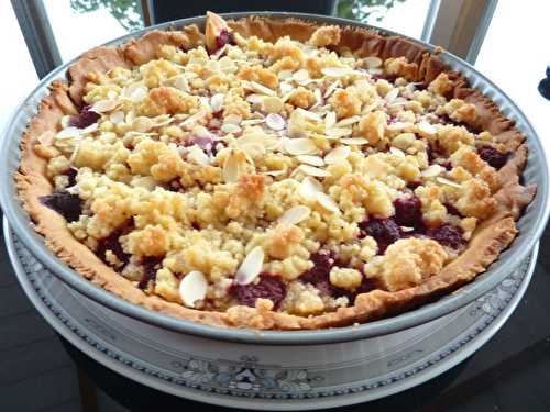 Recette - Tarte crumble amandine aux framboises