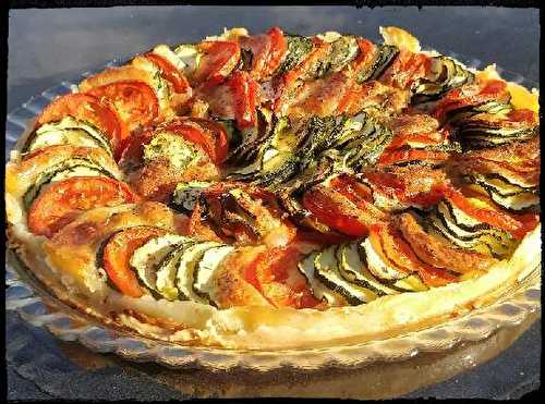 Recette - Tarte extra fine aux courgettes, tomates mozzarella