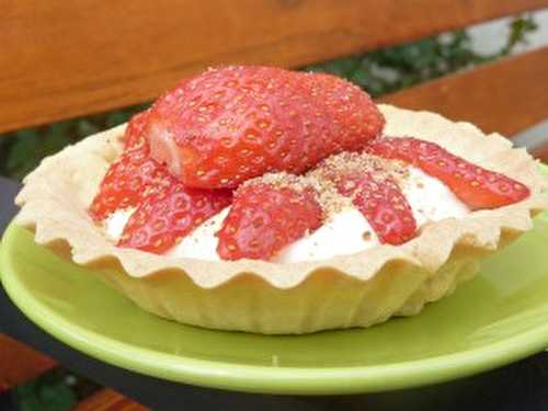 Recette - Tarteteltte au chocolat blanc et aux fraises