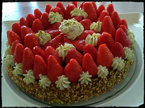 Recette - Tarte aux fraises/pistache de Christophe Michalak