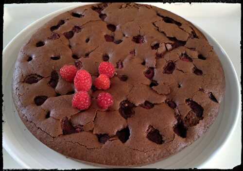 Fondant chocolat noir et framboises