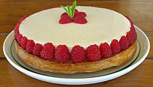 Tarte entremet mangue-framboises