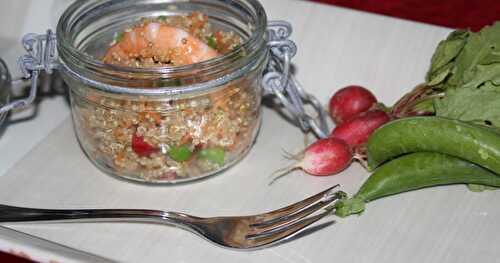  #FraîchAttitude "La fête des fruits et légumes frais": Salade de quinoa aux petits légumes frais et aux crevettes