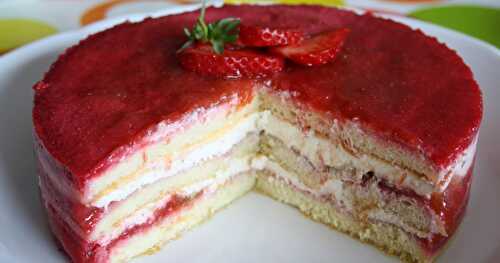 Gâteau fraises-rhubarbe
