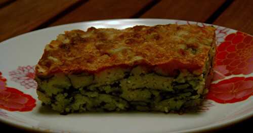 Gratin de couscous aux feuilles de blettes et à la tomate