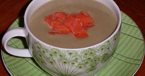 Velouté de lentilles à la truite fumée