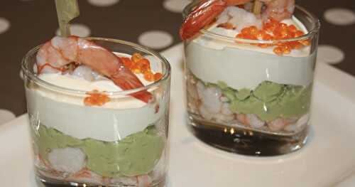 Verrine d'avocat aux crevettes