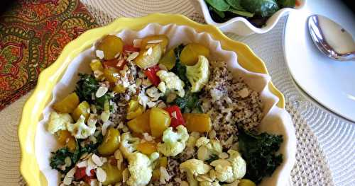 Assiette de légumes rôtis au quinoa + 
