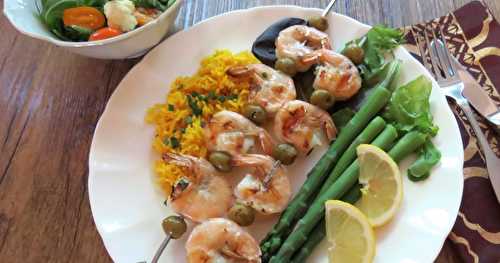 Brochettes de crevettes Martini 